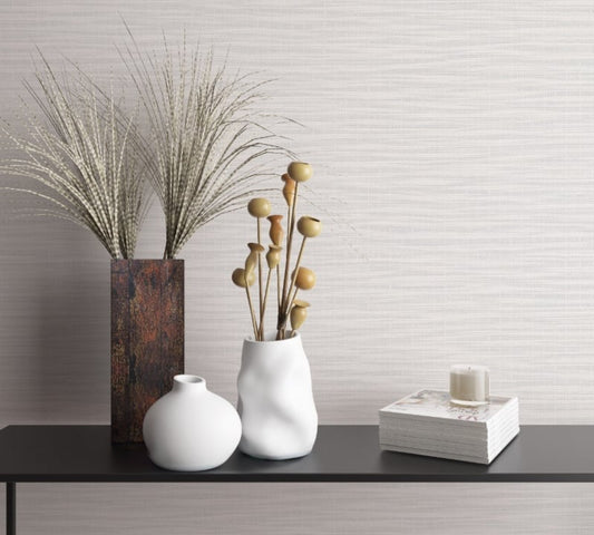 Behang met natuurlijk streepeffect wit grijs
