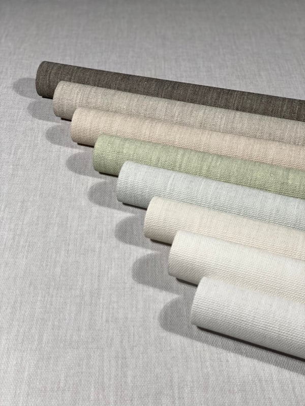 Behang met linnen look wit beige